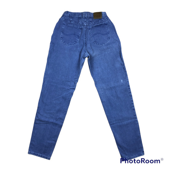 Vintage Lee Riveted High Waisted 90s Mom Jeans Periwinkle Blue - Picture 3 of 6